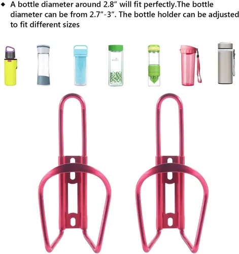Vista 3 de Portabotellas de agua para bicicleta, paquete de 2, jaula ligera de aluminio para botellas de agua