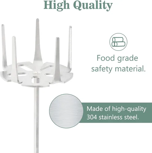 Vista 4 de Extractor de cerdo de 3 pulgadas, triturador de carne de acero inoxidable 304, adecuado para hacer tiras de carne con taladro manual estándar