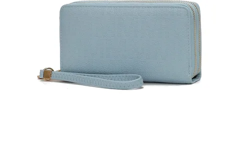 Vista 49 de MKF Collection Mia K - Cartera de pulsera para mujer, pequeña cartera de cuero vegano para tarjetas de crédito con cremallera y bolsillo
