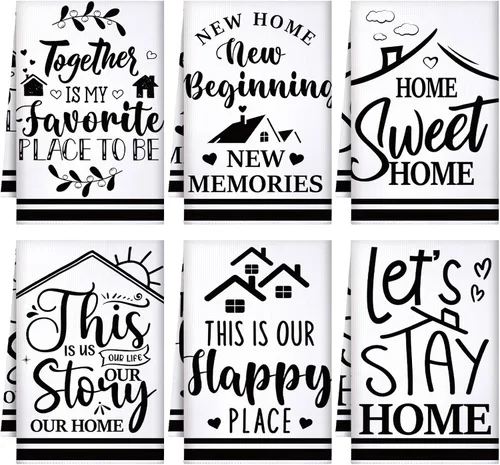 Vista 18 de Preboun 6 toallas de cocina con huevos de Pascua, toallas de mano retro con diseño de conejo, color negro y blanco a cuadros, paño decorativo