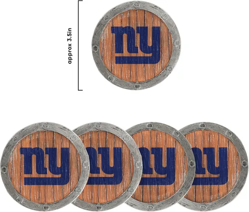 Vista 115 de FOCO NFL Team Logo 5-Pack Barrel Beverage Drink Coaster Set
