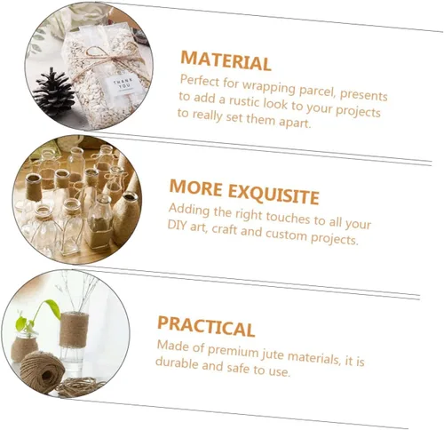 Vista 3 de CORHAD Chic Yute Twine DIY Kits de manualidades Cordeles de yute natural para envolver regalos