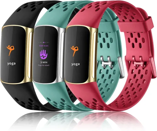 Vista 20 de Maledan Compatible con Fitbit Charge 5/Fitbit Charge 6 bandas para mujeres y hombres, correa deportiva transpirable suave impermeable de repuesto