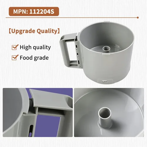 Vista 6 de 112204S - Procesador de alimentos gris Bowl de 3 cuartos de galón compatible con Robot Coupe R2 3L Gb,R2 DICE, R2 Dice, R2B, R2N