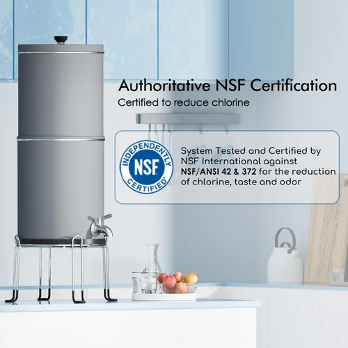 Vista 3 de Purewell Sistema de filtro de agua por gravedad de ultrafiltración de 3 etapas de 0.01 μm, certificación NSF/ANSI 42 y 372, sistema de encimera