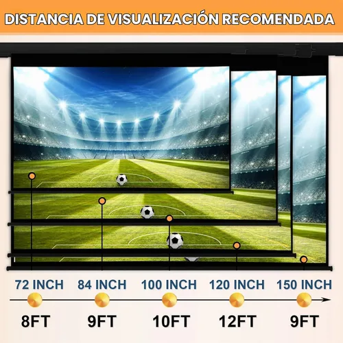 Vista 9 de YODOLLA Pantalla de proyector Motorizada Auto Pull Down Pantallas (150 '' 16:9 Negro)