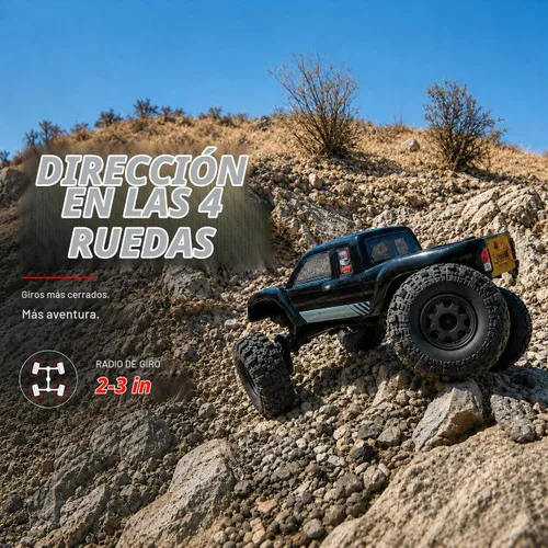 Vista 3 de UDIRC UCX1804PRO 1/18 Crawler RC sin escobillas, camión de roca de Negro
