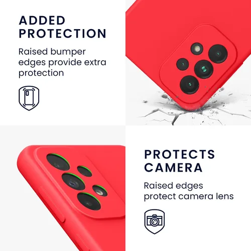 Vista 3 de kwmobile Funda compatible con Samsung Galaxy A32 5G - Funda de silicona TPU con acabado suave - Rosa impresionante