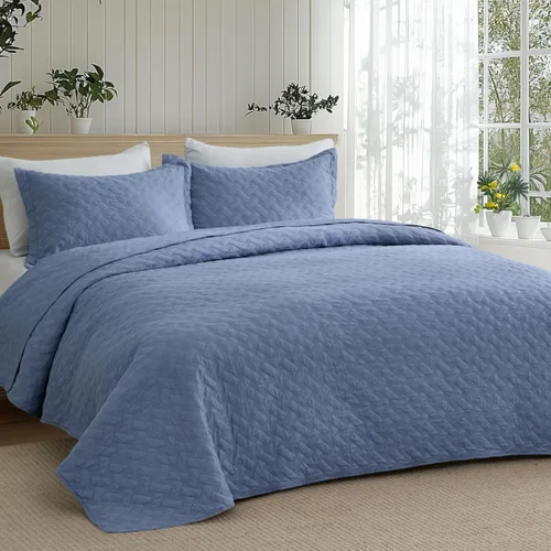 Vista 11 de Bedsure Quilts Twin Size - Lightweight Bedspreads Twin Size with Basket Weave Pattern, Soft Quilt Bedding Set, Grey Comforter Set Coverlet for All
