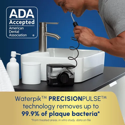Vista 3 de Waterpik ION - Irrigador dental profesional, recargable y portátil para dientes, encías, aparatos ortopédicos, 10 ajustes, 7 puntas de irrigación