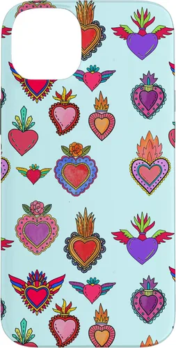 Vista 15 de Latinas Milagros Tin Hearts Phone Case Gift Watercolor Case for iPhone 17