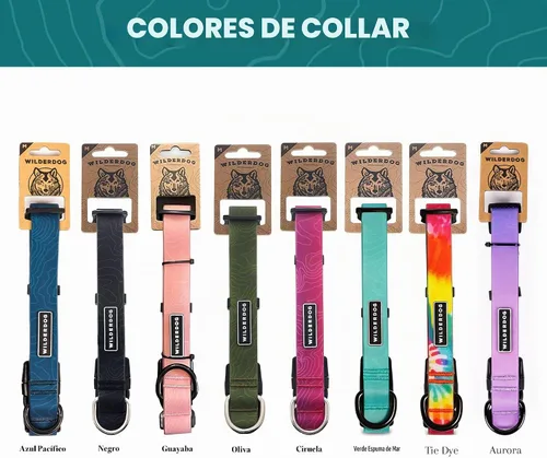 Vista 2 de Collar de perro impermeable Wilderdog – Repele el agua y la suciedad - Pequeño 11"-15" - Aurora
