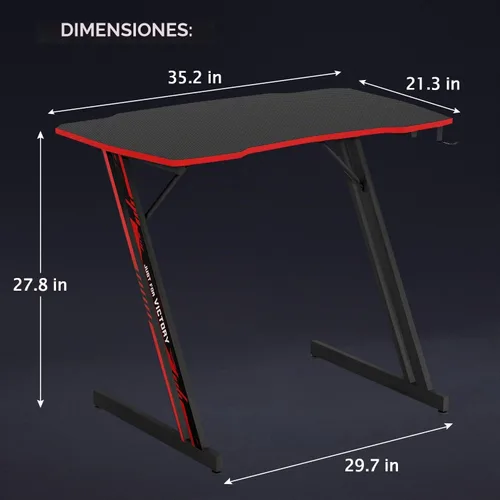 Vista 3 de PayLessHere Mesa de juegos de 35 pulgadas Rojo Escritorio
