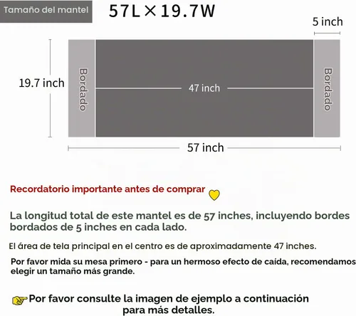 Vista 2 de Funda rectangular para mesa de café con flores bordadas. Mantel de mesa de café beige y camino de mesa de té para sala de estar, lavable a máquina