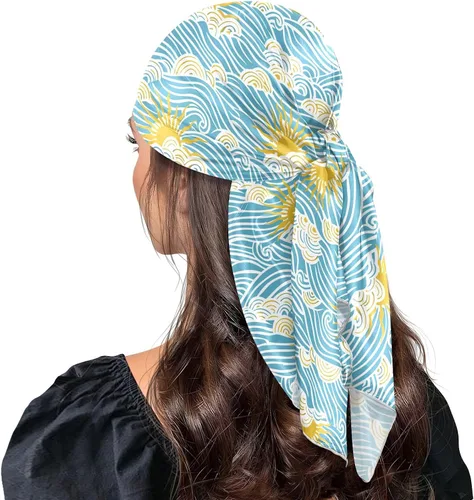 Vista 8 de Silk square Retro Sky Sun Waves scarves and wraps elegant for women for evening 35.4 Inches bufandas para mujer