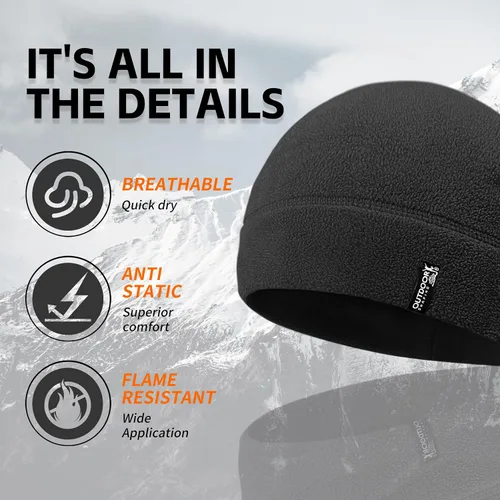 Vista 3 de Gorra táctica de forro polar para invierno, gorro cálido para múltiples estaciones, gorra de reloj militar, paquete de 2