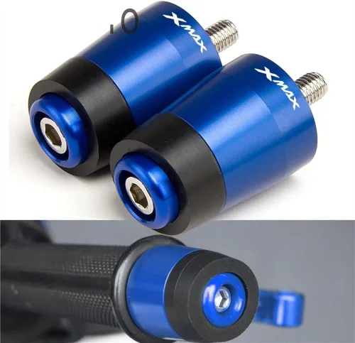 Vista 2 de Handlebar Plug for Yamaha X-MAX Xmax 300 2017 2018 2019 2020 2021 Motorcycle Grips Handle Bar Grip Ends Cover Cap Balanced Plugs (Color : Black)
