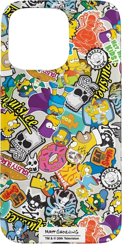Vista 30 de Funda de collage de pegatinas para iPhone 14 Pro Max de Los Simpson