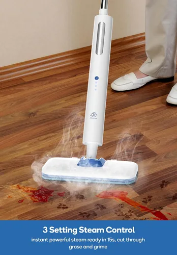 Vista 7 de Trapeador de vapor para limpieza de pisos, configuración de 15 segundos, limpiador de suelos sin productos químicos para madera dura, laminado