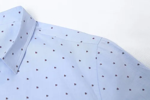 Vista 4 de Camisa casual de manga corta con estampado de lunares para hombre
