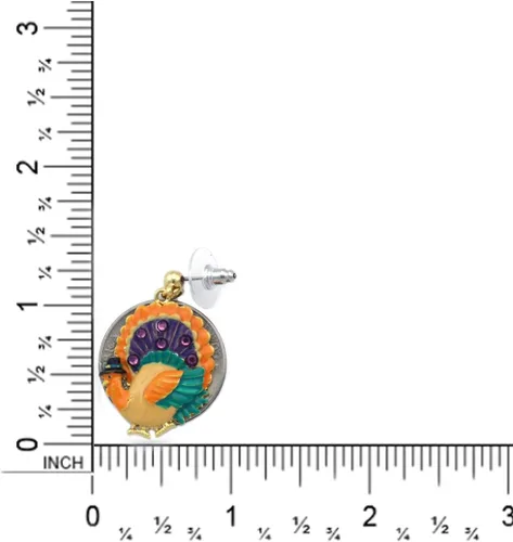 Vista 2 de cocojewelry Aretes colgantes de pavo para poste de cuento, joyería de Acción de Gracias