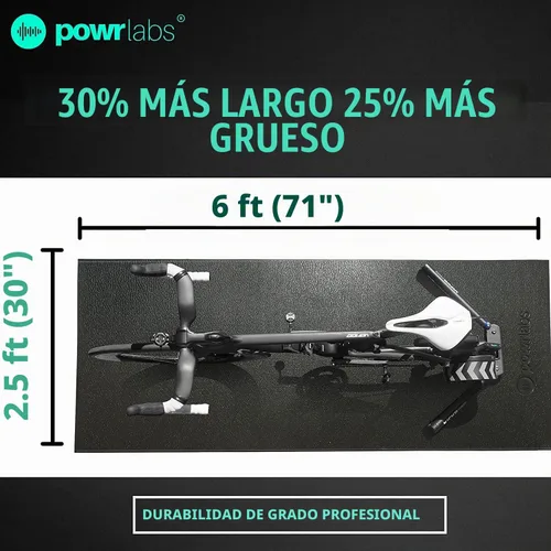 Vista 4 de Powr Labs Alfombrilla de bicicleta compatible con Peloton, cinta de correr, equipo de ejercicio, elíptica, almohadilla para caminar, entrenadores