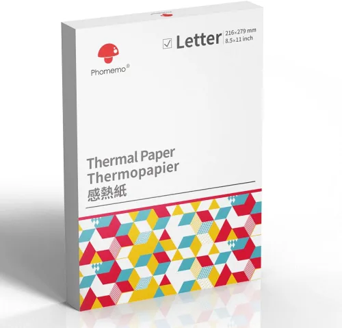 Vista 10 de Phomemo - Papel para impresora térmica de letras estadounidenses, papel térmico continuo Phomemo M08F, compatible con M08F-Letter, M08D, TATTMUSE