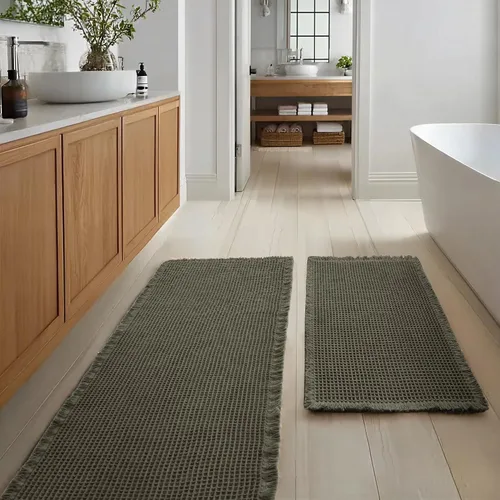 Vista 49 de JIUZHEN Tapete de Baño Mejorado con Diseño de Gofre Súper Absorbente Tapetes de Baño Antideslizantes Alfombras de Baño Lavables a Máquina de Secado