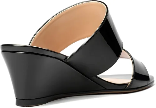 Vista 5 de WAYDERNS Sandalias de cuña de tacón bajo de dos piezas para mujer con punta abierta y puntera abierta, de 2 pulgadas