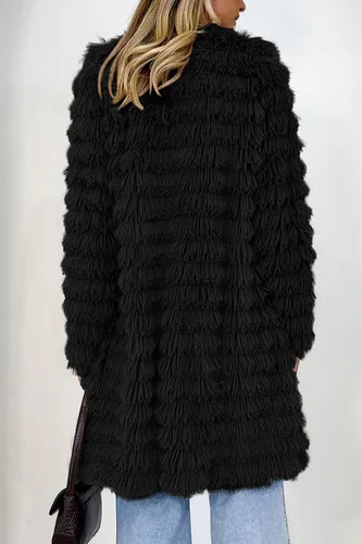 Vista 5 de PRETTYGARDEN Chaquetas de piel sintética de invierno para mujer 2024, abrigo largo y lanudo