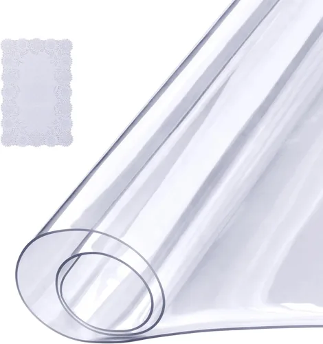 Vista 12 de VEVOR - Protector de escritorio transparente, 42 x 78 pulgadas, de 1.5 mm de grosor, rectangular, de plástico impermeable, antiarañazos y fácil