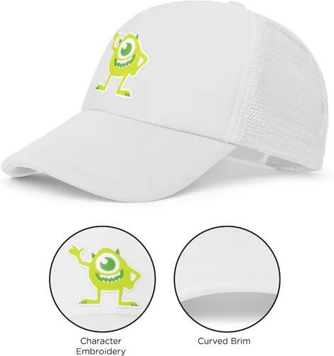 Vista 4 de Disney Men's Trucker Hats Women, Monster, Mike Wazowski Mesh Snapback Baseball Cap for Adults