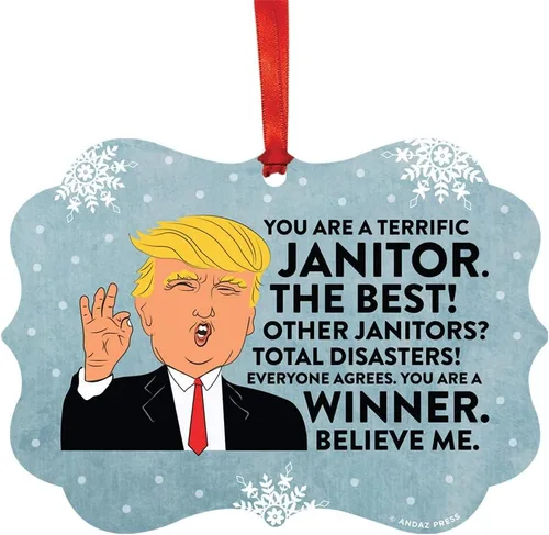 Vista 78 de Andaz Press Presidente Donald Trump Fancy Frame Recuerdo Adorno de Navidad Regalo de broma Ejecutivo de Cuenta, 1 paquete, Divertidas Ideas