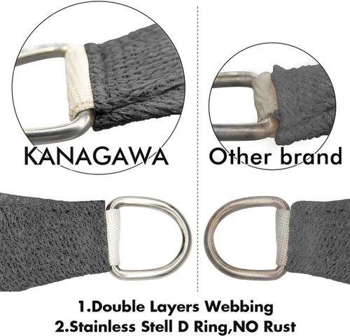 Vista 5 de KANAGAWA Toldo cuadrado de 6 x 6 pies, color gris oscuro, tamaño personalizado, 185GMS KW1212, con bloqueo UV, para patio y jardín