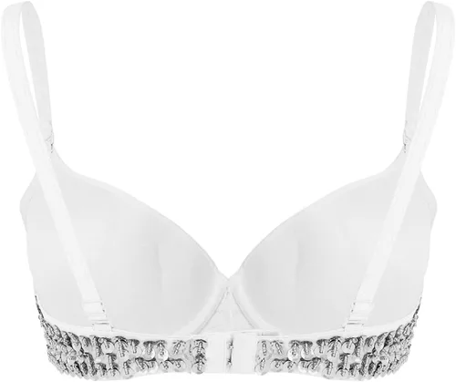 Vista 3 de Brasier brillante con purpurina para mujer, disfraz de baile para carnaval, festival, fiesta, club, ropa de club