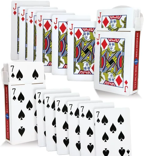 Vista 4 de Magic Makers One Way Forcing Red Bicicleta Back Decks Combo 7 Picas y Jack Diamonds - 2 cubiertas incluidas