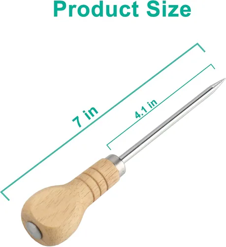 Vista 4 de Yzurbu 6pcs Ice Pick para romper hielo, herramienta de acero inoxidable con mango de madera de seguridad para cocina
