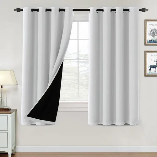 Vista 139 de H.VERSAILTEX Cortinas 100% de opacidad para dormitorio, con aislamiento térmico, cortinas opacas de 63 pulgadas de largo, cortinas de bloqueo