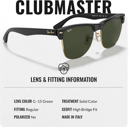Vista 4 de Ray-Ban RB4175 CLUBMASTER OVERSIZED Square Shaped Sunglasses for Men & Women with Official RAYBAN Eyewear Kit