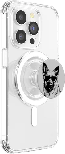 Vista 3 de Pastor alemán boceto dibujo arte amante de los perros mamá papá mujeres PopSockets MagSafe PopGrip para iPhone