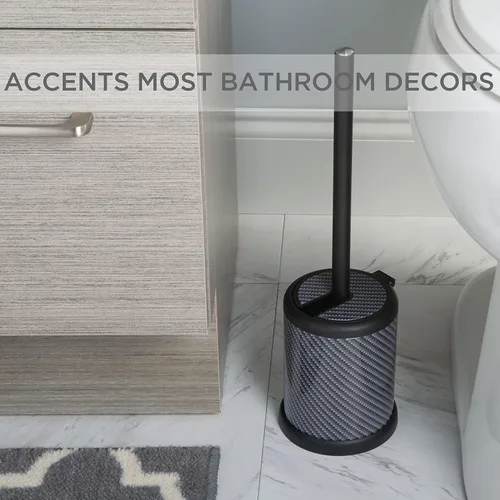 Vista 3 de Bath Bliss - Cepillo y soporte para inodoro Tapa de cierre automático Cabezal de 360 grados Limpieza del baño Tamaño compacto
