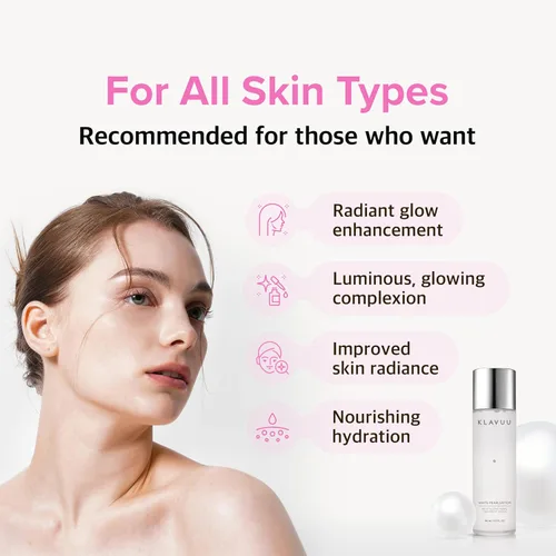 Vista 4 de KLAVUU Tónico hidratante lechoso con perla y niacinamida – Tónico facial para brillo de la piel, cuidado de las arrugas y equilibrio de humedad
