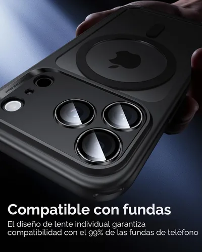 Vista 8 de ESR Protector de lente de cámara para iPhone 15 Pro Max/15 Pro/14 Pro Max/14 Pro, protector de lente individual HD ultra resistente, vidrio templado
