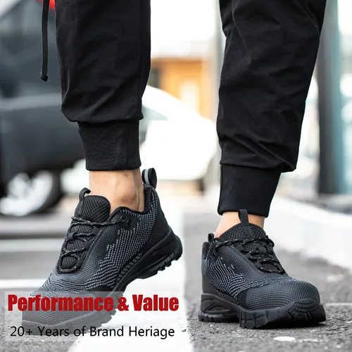 Vista 6 de ulogu Waterproof Steel Toe Shoes for Men Women Comfy Lightweight Slip Resistant Work Safety Sneakers 6-Month Warranty