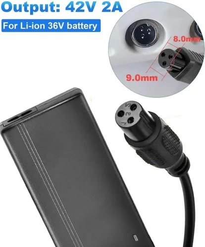 Vista 2 de Reemplazo del cargador de 42V para bicicleta eléctrica y scooter Jetson