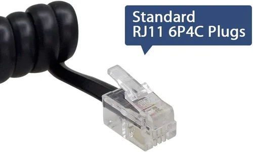 Vista 3 de LOVK Paquete de 4 cables de teléfono fijos de 8 pies sin enrollar/1.4 pies en espiral para teléfono fijo cable de línea fija RJ9 4P4C, accesorio
