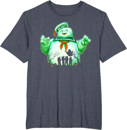 Vista 15 de Ghostbusters Marshmallow Man Group Shot Silhouette Camiseta Negro
