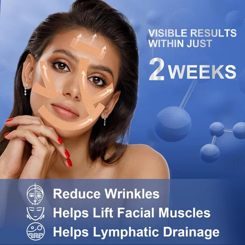 Vista 6 de Cinta de estiramiento facial antiarrugas Cinta adhesiva para arrugas Cinta de elevación miofascial facial para la piel Cinta antiarrugas