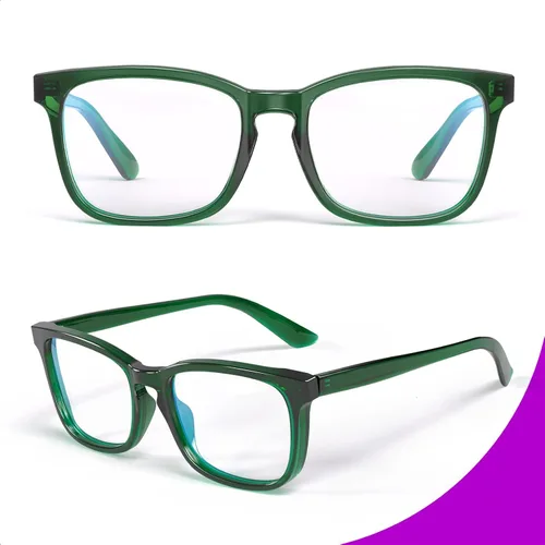 Vista 3 de VISOONE - Lentes cuadrados con bloqueo de luz azul y antireflejante para computadora, videojuegos; para mujeres y hombres MONTANA