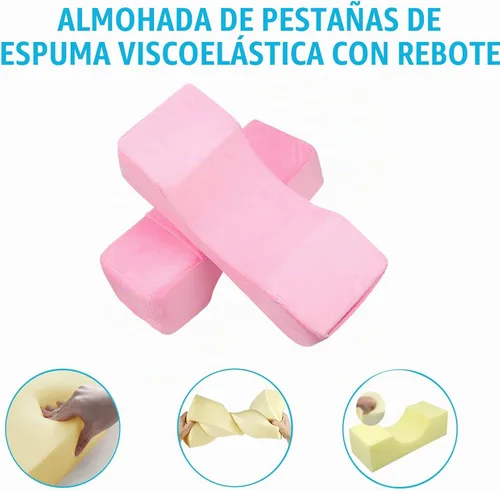Vista 5 de Cómoda almohada de cuello de extensión de pestañas, almohada de contorno de cuello de espuma viscoelástica para apoyo para dormir, almohada de Rosa